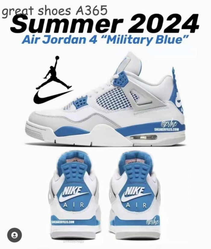 Jordan 4 Military Blue & White